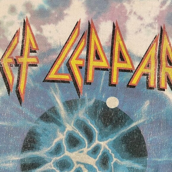 Def Leppard Adrenalize Tour Graphic T Shirt Medium Blue Tie Dye Rock Band 2021 - Picture 5 of 10